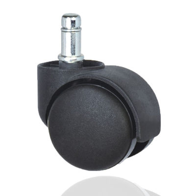 50mm Black Top Plate Casters, Nylon Twin Sound Furniture Universal Castor Wheels