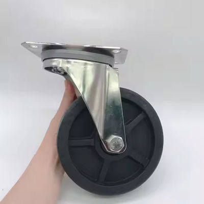 Đen thép không gỉ bánh xe quay Castor công suất nặng 50mm chiều rộng đường chạy chống nhiệt