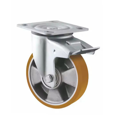 5 Inch 6 Inch 8 Inch Heavy Duty Rotating Casters Wheels European Style Aluminium Core PU Caster