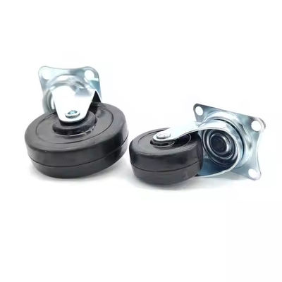 Đen Light Duty bánh xe 3 inch cao su bánh xe 75mm xoay trơn tru chạy