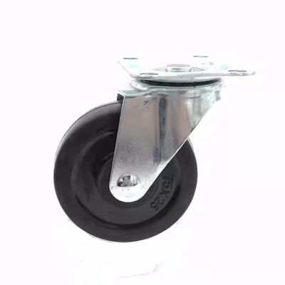 Đen Light Duty bánh xe 3 inch cao su bánh xe 75mm xoay trơn tru chạy