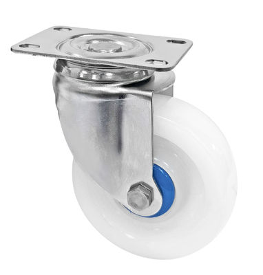 Công suất trung bình 304 thép không gỉ Casters màu trắng PA Casters 150-200KG Capacity tải