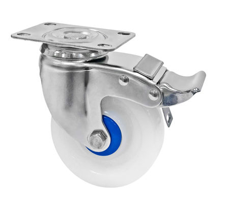 Công suất trung bình 304 thép không gỉ Casters màu trắng PA Casters 150-200KG Capacity tải