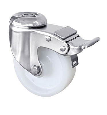 PA Stainless Steel Plate Casters Công suất trung bình bánh xe Caster 75mm 125mm