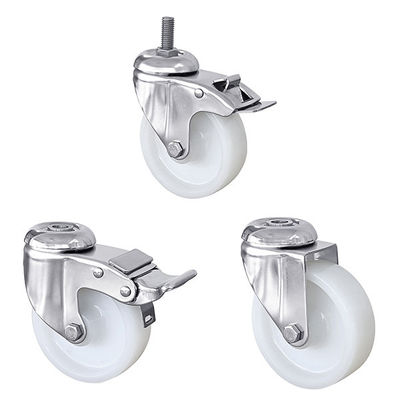 PA Stainless Steel Plate Casters Công suất trung bình bánh xe Caster 75mm 125mm