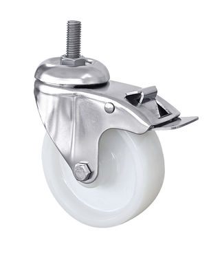 PA Stainless Steel Plate Casters Công suất trung bình bánh xe Caster 75mm 125mm