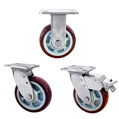 OEM ODM Stainless Steel Casters Heavy Duty Đỏ Polyurethane Wheel Casters