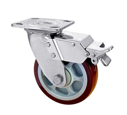 OEM ODM Stainless Steel Casters Heavy Duty Đỏ Polyurethane Wheel Casters